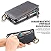 For Apple iPhone 6 Plus and Apple iPhone 6s Plus 5.5 inch Case, FLOVEME Vintage 2 in 1 Zipper Magnetic Wallet Leather 18 Card Slots Handbag Full Protection Flip Pouch Kickstand Cover Holder - Grey