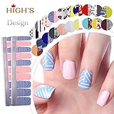 HIGH'S EXTRE ADHESION 20pcs Nail Art Transfer Decals Sticker Design Series The Cocktail Collection Manicure DIY Nail Polish Strips Wraps for Wedding,Party,Shopping,Travelling (Bandage Dress)