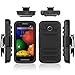 Moto E Case, Motorola Moto E Case, Starshop Full Protection Dual Layers Hybird Case with Kickstand and Locking Belt Swivel Clip Black