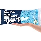 QUTOOL 0.44lb Bean Bag Chair Filler Premium Replacement Shredded Memory Foam Filling for Pillows Foam 1pack-Blue