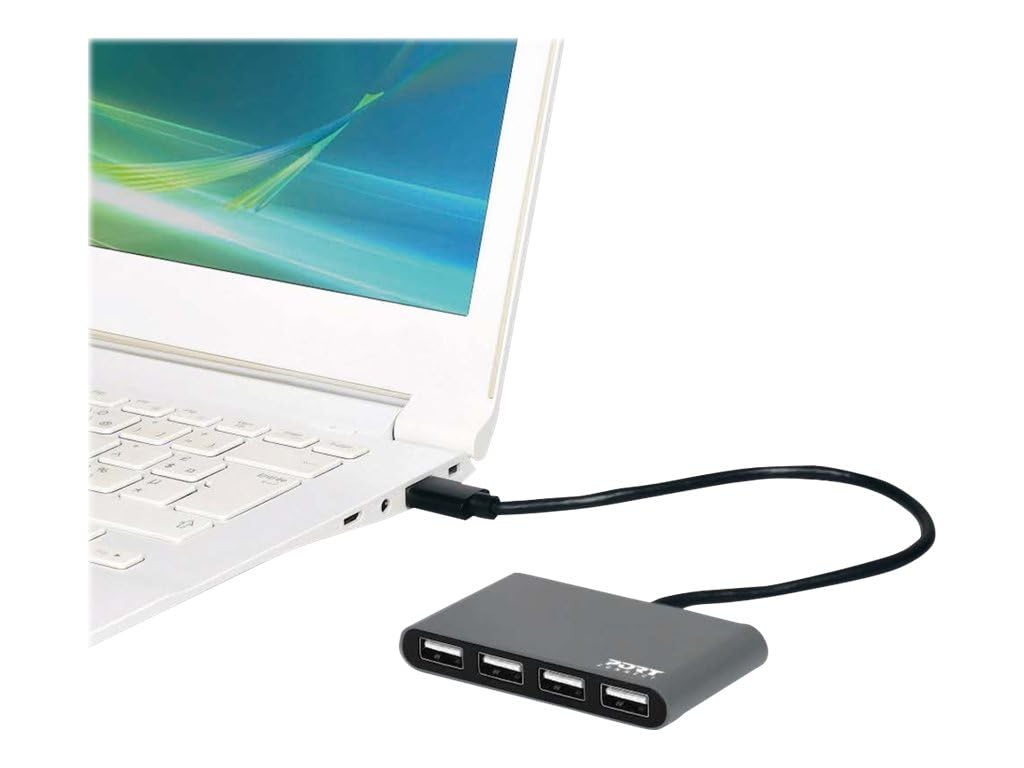 Port Designs USB Hub 4 Ports USB 2.0 to Type C