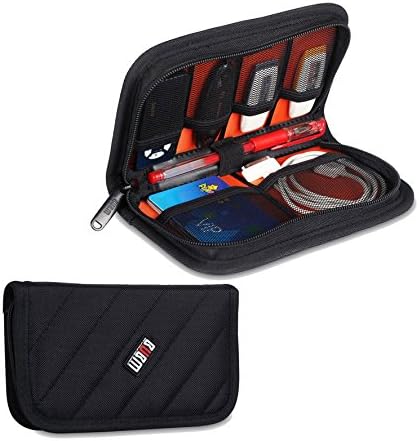Kbag Universal Electronics Accessories Case / USB Drive Shuttle / Cable Organizer Bag with Five Cable Tie (Black)