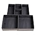 HOMFA Closet Drawer Organizer Foldable Fabric Cloth Storage Cubes Basket for Underwear, Bras, Socks, 6 Pack Stripe
