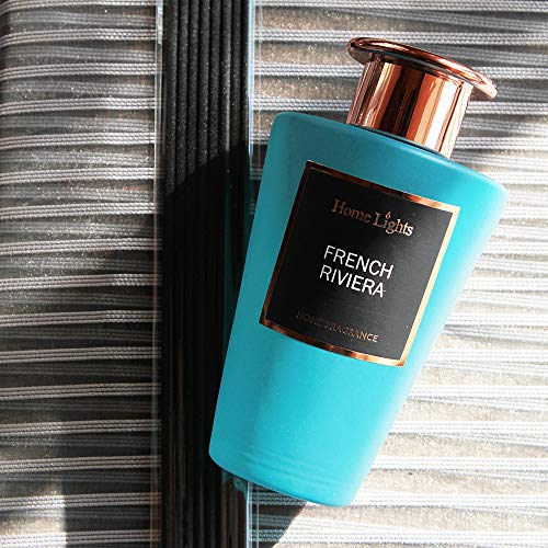 Home Lights Reed Diffuser Gift Set, Natural Scented Long Lasting French Riviera Fragrance Oil for Home Office Gift Idea, Aromatherapy Air Freshener and Stress Relief, 200ml/6.76 fl.oz