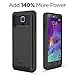 PowerBear Samsung Galaxy Note 4 Battery Case [4500 mAh] High Capacity External Battery Charger for Note 4 (Up to 140% Extra Battery) - Black [24 Month Warranty & Screen Protector Included]