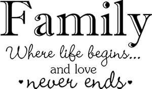amazoncom family where life begins and love never ends wall art wall