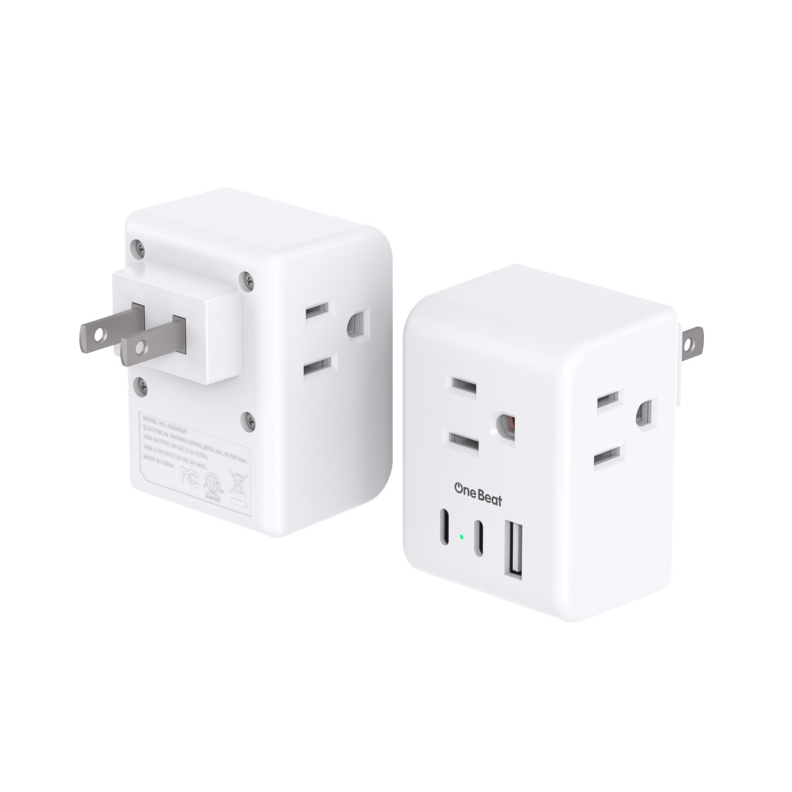 Photo 1 of 2 Pack US to Japan Plug Adapter, 2 Prong to 3 Prong Outlet Adapter with 3 Outlets 3 USB Ports(2 USB C), Type A Travel Power Converter Plug Adaptor for USA to Japanese Canada Mexico Philippines Peru