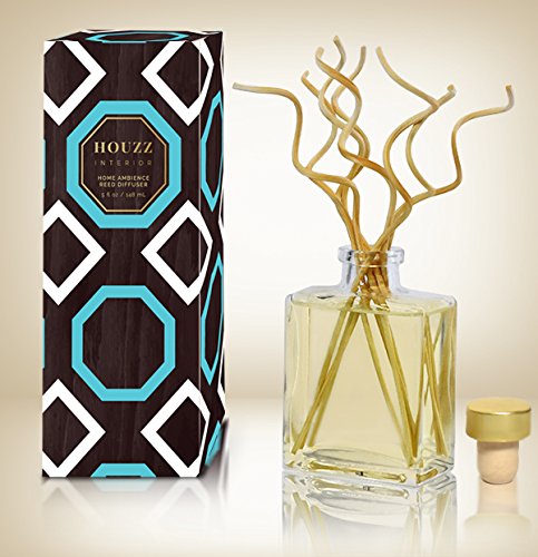 HOUZZ Interior Lemongrass & Ginger Home Fragrance Reed Diffuser | Scent Notes: Lemongrass, Eucalyptus, Ginger, Thyme, Cedarwood & Sage