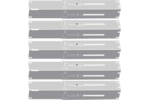 BBQ funland Universal Adjustable Stainless Steel Heat Plate Shield, Heat Tent, Flavorizer Bar, Burner Cover, Flame Tamer Replacement for Gas Grill,Extends from 11.75" up to 21" L (5-Pack)