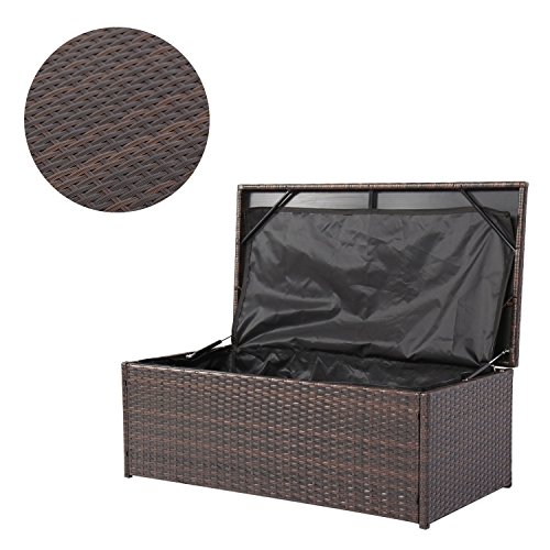 image for Peach Tree Inc Peach Treeresin Resin Wicker Deck Box Outdoor Patio Fur