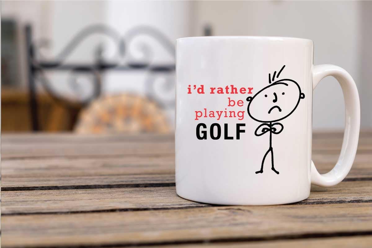 60 Second Makeover Limited Mens I'd Rather Be Playing Golf Mug Present Dad Boyfriend Man Gift Funny Golfer Golfers Gifts Golf Accessories for Men Golfing Present Ceramic Coffee Cup
