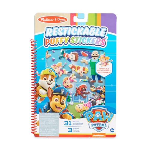 Melissa & Doug PAW Patrol Restickable Puffy Stickers - Adventure Bay, Multicolor, 33256