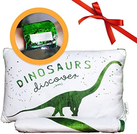 DISCOVERY Dinosaur Pillow &amp; Velvet Blanket Set (+ FREE Bracelet)