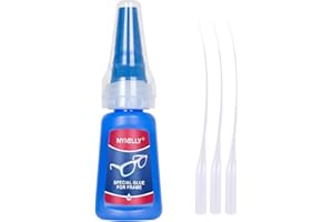 Nynelly 20 g Super Glue for Glasses Frames Repair and Bonding, Instant Strong Adhesive for Repairing Broken Frames Plastic Wood Metal Rubber Leather, Clear Liquid Glue Adhesive, Quick Dry