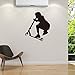 DNVEN Scooter Vinyl Wall Decals Sports Series Scooter Boy Silhouette Poster for Teens Boys Room Decor Playroom Sports Themed Wall Stickers 23 inches x 23 inches