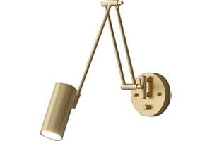 Dimmable Swing Arm Wall Sconce LED Iron Reading Lamp Adjustable Rotating Retro Modern Indoor Lighting for Bedroom Study Offic