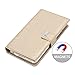 iPhone 6 Case, SAMONPOW Premium PU Leather Detachable Folio Flip iPhone 6 Wallet Case Credit Card Holder, Slim Fit Magnetic Closure Shockproof Soft Rubber Bumper Case for iPhone 6 6s 4.7 Inch - Gold