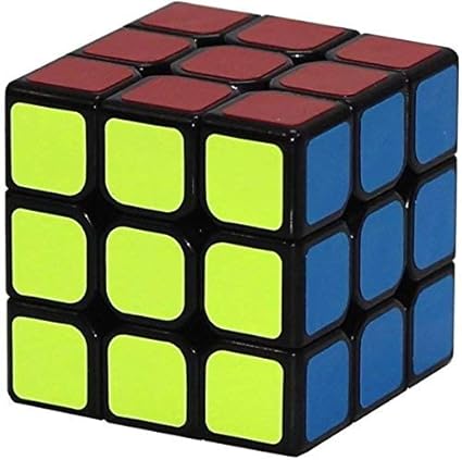 PUJAARA Black Background Colourful Cube 3D-Puzzle Cube 3x3x3 Amazing Stress Reliever Cube Game Play Puzzle Toy (Single)