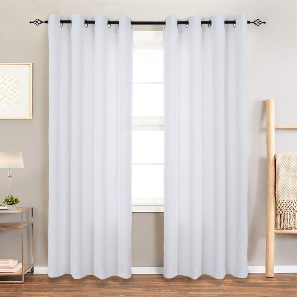 Amazon Com White Curtain 95 Inches Long Triple Weave For Living