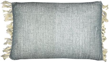 Fringe Cushion Lake 40x60 Linen Light Blue
