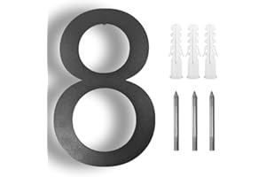 ZJWZSLI 5" Floating Stainless Steel Address House Number, Metal Modern House Numbers,Coated Black,for Outdoor Mailbox Yard Home Wall DoorGarage Gate With Matching Screws(8)