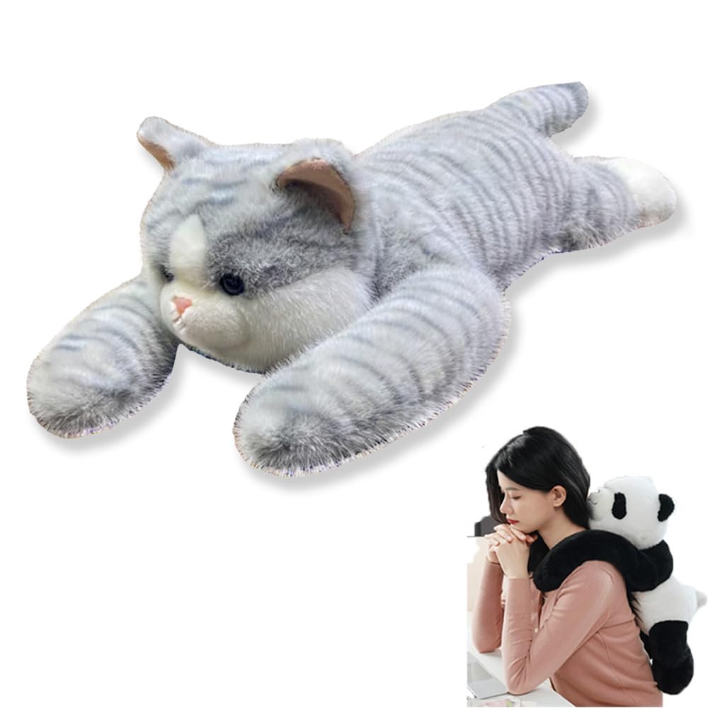 Nuyiac Weighted Plush Animals, Soft Plush Toy for Stress Relief & Calming, Cuddly Anxiety Toy (Grey Cat, 45CM)