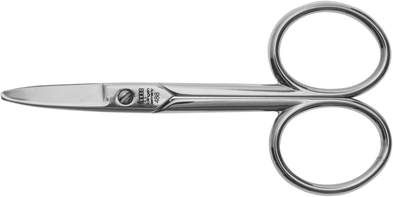 nippes Solingen Baby Nail Scissors, Reduced Risk of Injury Thanks to Rounded Tips, Nickel-Plated Steel, 8 cm Length, Nickel-Plated