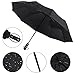 AmbrellaOK Windproof umbrella by, automatic rain umbrella with 10 ribs folding compact travel umbrella for men and women (Black)