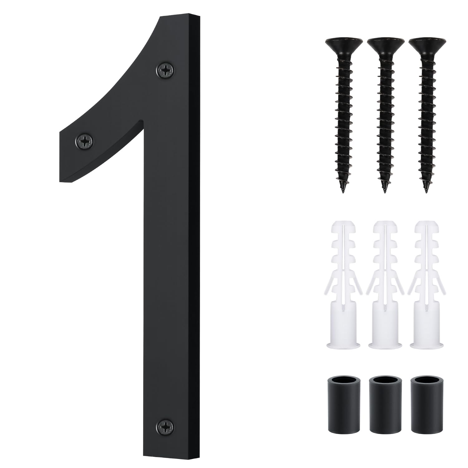 Floating 3D House Number 0-9, 10 Inch Address Numbers Acrylic House Number Large Modern House Numbers for Door Address Mailbox House Wall Outside (1, Black)