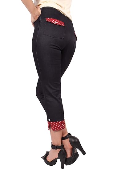 SugarShock Damen Dots Denim Caprihose 136712417