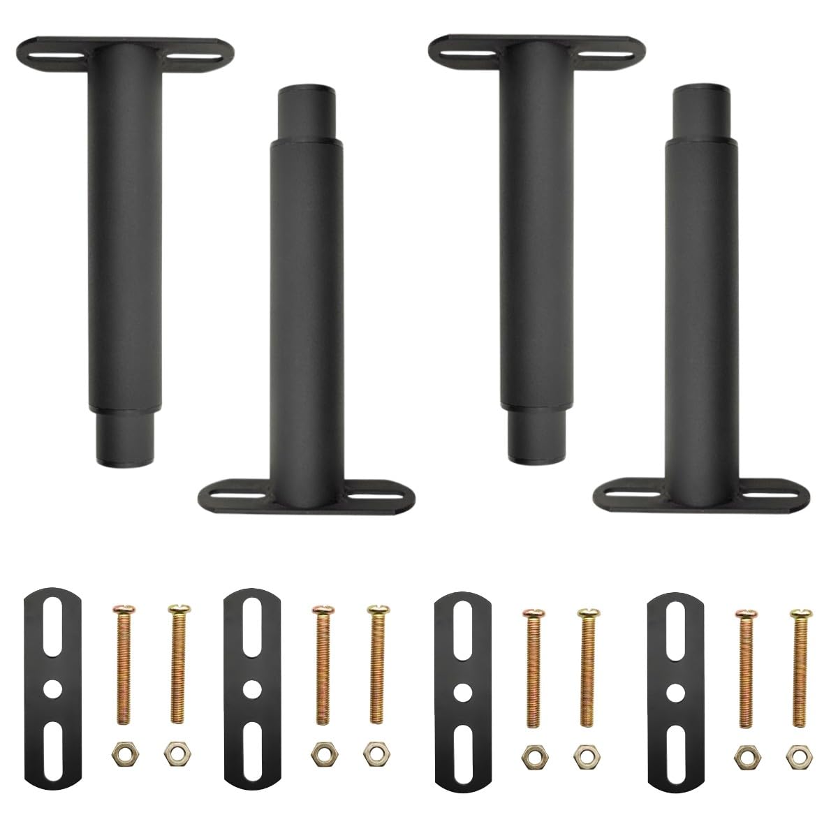 4PCS Bed Adjustable Legs Heavy Duty Bed Center Frame Slat Retractable Couch Metal Furniture Bed Support Feet Bracket Replacement Kitchen for Sofa Table Desk Cupboard Cabinet 7-13inch (Black)