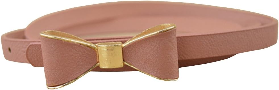 BaiX Women's Cute Bowknot PU Skinny Belt Girls Dress Decorative Waistbelt
