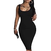 Mrskoala Women Midi Tank Dresses Sexy Club Casual Dress Summer