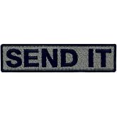 Send It Embroidered Patch Tactical Morale Applique Fastener Hook &amp; Loop Emblem, Olive &amp; Black