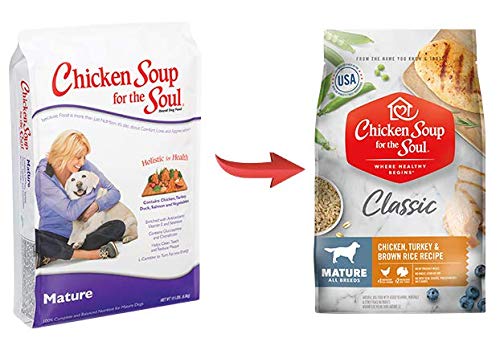Chicken Soup for The Soul Mature Dog Food, Chicken, Turkey & Brown Rice Recipe, 28 lb. Bag | Soy Free, Corn Free, Wheat Free | Dry Dog Food Made with Real Ingredients