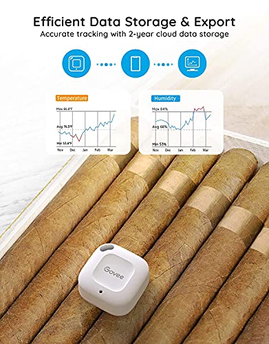 Govee Bluetooth Thermometer&Hygrometer, Mini Accurate Humidity and Temperature Sensor with Data Storage Export for iOS/Android, Temp Humidity Monitor with Alert for House Wine Living Room Baby Room