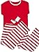 WANGSCANIS Christmas Pajamas Red / Green and White Stripes Knit Family Pjs Sets