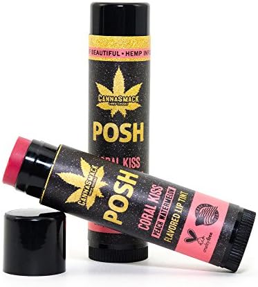 CannaSmack POSH Coral Kiss - Peach Watermelon Flavored Lip Tint - Set of 2