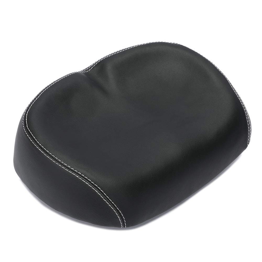 VOANZO No Nose Bicycle Saddle, Shock-Absorbing Soft Widened Saddle with Double Damper Bow, Bike Seat Replacement, Fit Most Men Women Bikes, PU Leather