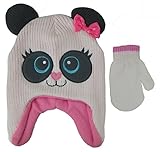 ABG Accessories Knit Animal Panda Face Critter Hat and Mitten Set - Toddler [4013]