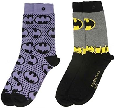 Batman Socks Retro Uniform Logo Official Dc Comics Womens 2 Pack