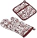 DII Cotton Damask Oven Mitt 12 x 6.5 and Pot Holder 8.5 x 8 Kitchen Gift Set, Machine Washable and Heat Resistant for Cooking and Baking-Wine