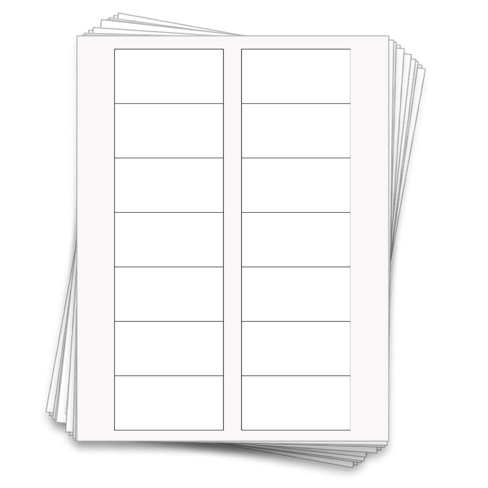 Photo 1 of Labels for Mini Liquor Bottles, 3 x 1.5 inches, Waterproof White Vinyl, 50 Sheets (100% Recycled White, 70 Labels)