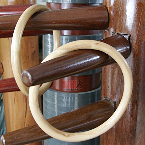 Wing Chun Training Ring Bamboo Rattan Stainless Ring Wall Punch Pad Yongchun Yewen Sau Sticky Hand Leg Strength Training Tsun Siu Lum Kung Fu Rings Taiji (Rattan Ring, 350mm)