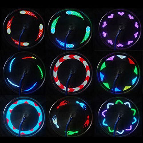 image for Glumes Bike Wheel Lights, LED IPX5 Waterproof Bicycle Spoke Light 14-L