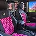FH Group Pink/Black PU204PINKBLACK102 Victorian Style Luxurious Leatherette Cushion Pad Seat Covers-Fit Most Car, Truck, SUV, or Van