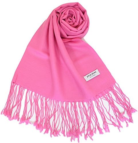 NEW COLORS Women's Pashmina Plain Merino Wool 100% Shawl /Wrap Magenta