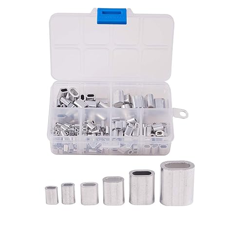 INCREWAY Klemmhülsen aus Aluminium, 6 Größen, 180 Stück