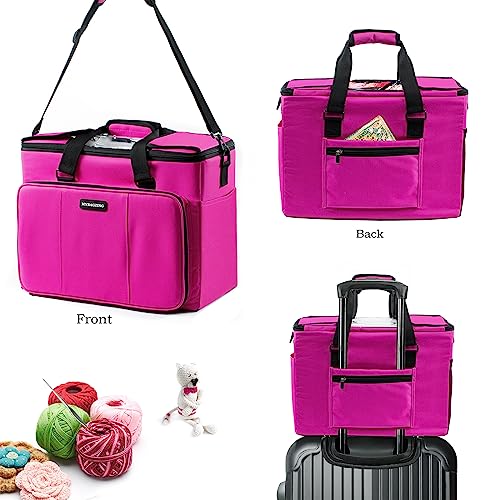 MYBAGZING Knitting Bag, Large Yarn Storage Organizer, Crochet Bags