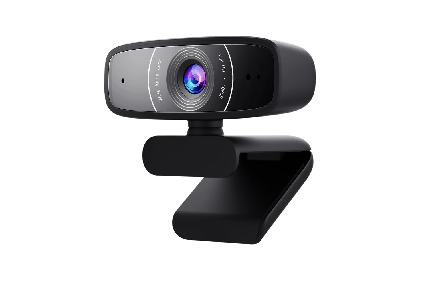 ASUS Webcam C3 USB camera with 1080p 30 fps recording, beamforming microphone for better live-streaming video and audio quality, and adjustable clip that fits various devices
